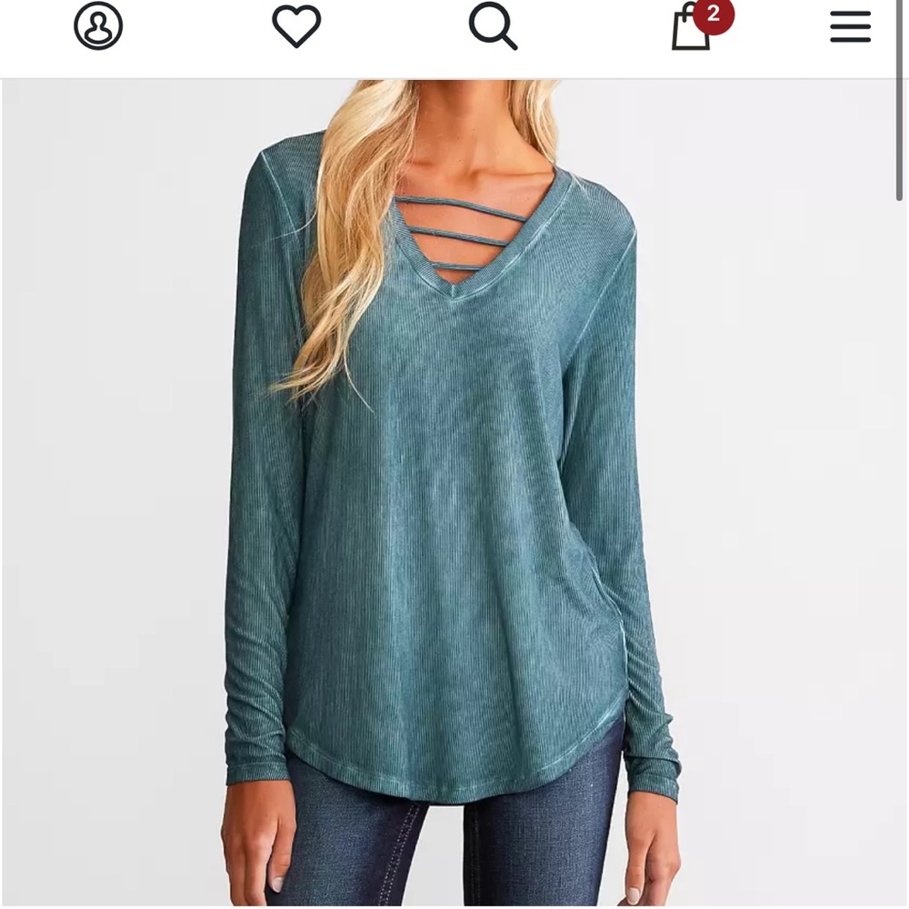 White Crow River Blue Long Sleeve Top